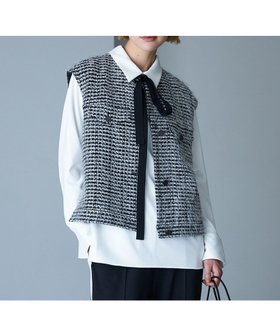 【アイシービー/iCB】のフェザーツイード ベスト 人気、トレンドファッション・服の通販 founy(ファニー) ファッション Fashion レディースファッション Fashion for Women アウター Coat / Outerwear Collection トップス・カットソー Cut & Sew Tops ベスト&ジレ / 重ね着スタイル Vests & Gilets 2025年 2025 2025-2026秋冬・A/W Autumn/Winter 2025–26 AW25–26 イタリア Italy スリット Slit, Slit Detail ツイード Twill, Twill Weave バランス Balance, Style Balance フェザー Feather, Feather Detail ベスト Vest, Waistcoat ベーシック Basic, Essential A/W・秋冬 Autumn/Winter |ID:prp329100004657760