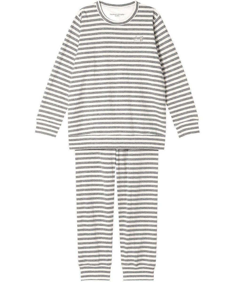 【ツモリチサト スリープ/tsumori chisato SLEEP】のツモリチサト パジャマ 長袖 長ズボン 綿100%(本体) レディース UDX588 /ワコール 人気、トレンドファッション・服の通販 founy(ファニー) 　ファッション　Fashion　レディースファッション　Fashion for Women　トップス・カットソー　Cut & Sew Tops　ネコ　Cat, Feline Motif　パジャマ　Pajamas, Sleepwear　ボトム　Bottoms, Lower Wear　ボーダー　Border, Stripe　ワンポイント　One Point, Statement Accent　長袖　Long Sleeve, Full Sleeve　 other-1|ID: prp329100004657922 ipo3291000000033711264