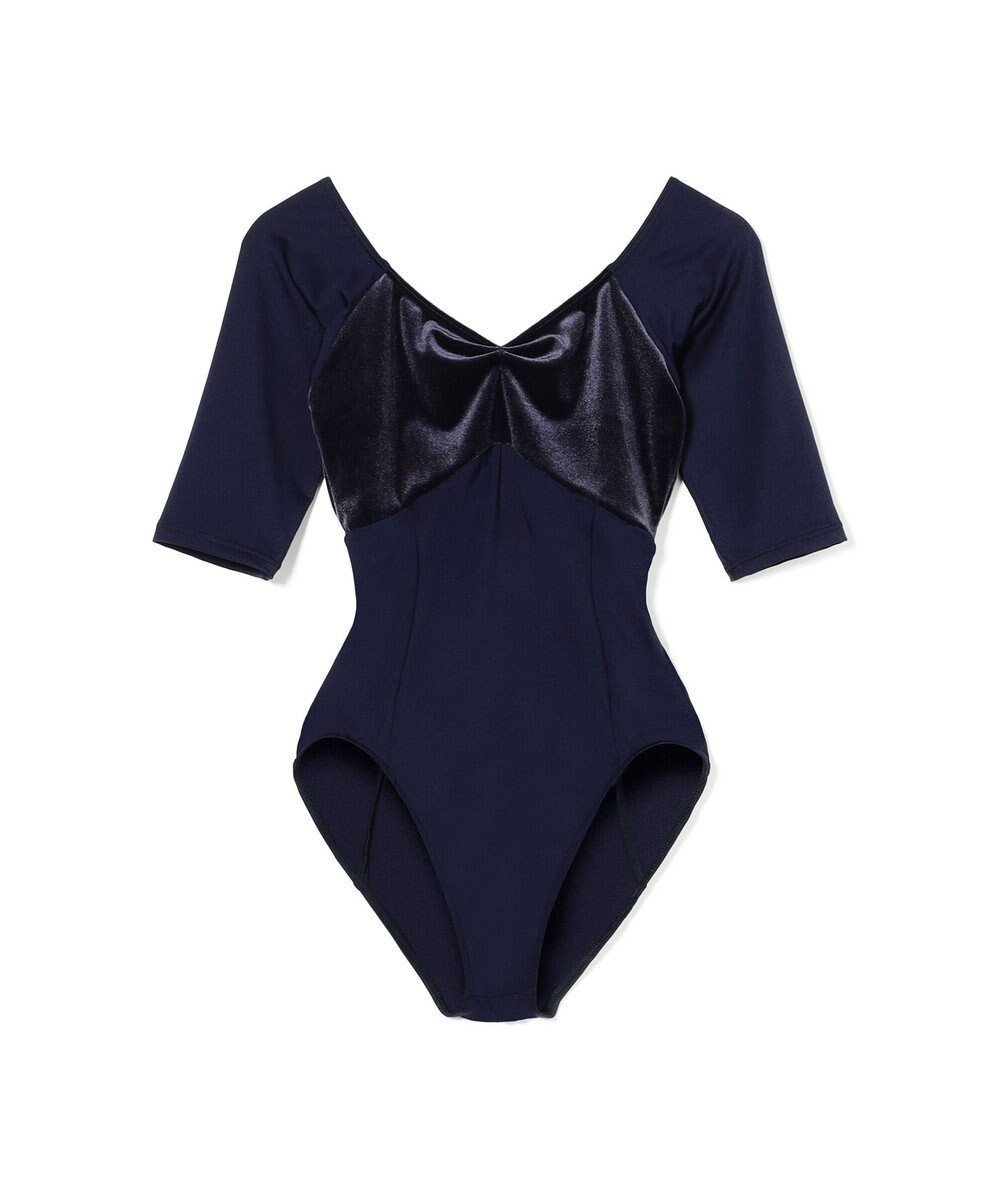 【チャコット/Chacott】の5分袖レオタード インテリア・キッズ・メンズ・レディースファッション・服の通販 founy(ファニー) ファッション Fashion レディースファッション Fashion for Women トップス・カットソー Cut & Sew Tops 新作・新入荷 New Arrivals / New In ショート Short, Short Length ストレッチ Stretch, Stretchy Fabric ベロア Velour, Soft Velvet エレガント 上品 Elegant 切替 Switching, Contrast Panel 吸水 Absorbent, Quick-Dry ヴァイオレット|ID: prp329100004657970 ipo3291000000034474317