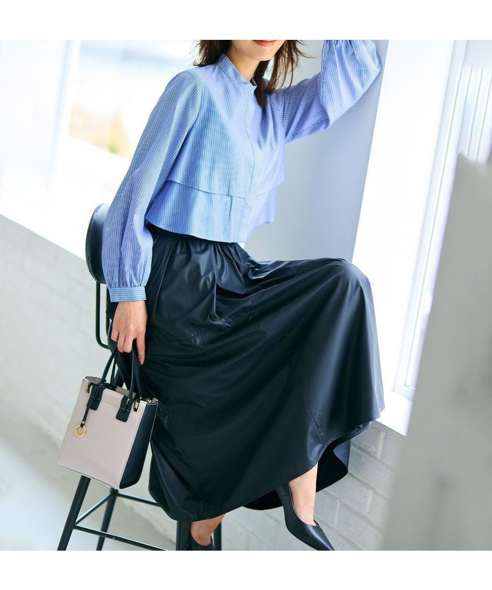 【組曲/KUMIKYOKU】のレザーライクライト タックギャザースカート インテリア・キッズ・メンズ・レディースファッション・服の通販 founy(ファニー) 　ファッション　Fashion　レディースファッション　Fashion for Women　スカート　Skirts　エレガント 上品　Elegant　コーティング　Coating, Coated Finish　軽量　Lightweight, Ultra Light　ジャケット　Jacket, Outerwear　セットアップ　Set-Up, Coordinated Outfit　バランス　Balance, Style Balance　フェイクレザー　Faux Leather, PU Leather　ブルゾン　Blouson, Bomber Jacket　A/W・秋冬　Autumn/Winter　おすすめ　Recommended / Our Picks　ブラック系|ID: prp329100004658032 ipo3291000000033712362