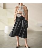 【組曲/KUMIKYOKU】のレザーライクライト タックギャザースカート モーヴグレー系|ID: prp329100004658032 ipo3291000000034329633