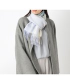 【ムーンバット/MOONBAT】のFURLA ウール混ラメ入りブロックチェックストールマフラー/幅30cm サックスブルー|ID: prp329100004658099 ipo3291000000033713101