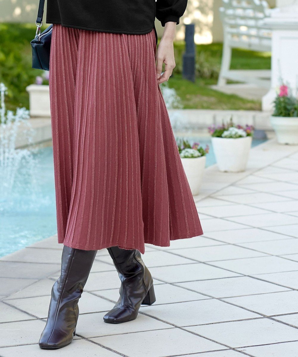 【ティアクラッセ/Tiaclasse】の【洗える】ラメニットスカート 人気、トレンドファッション・服の通販 founy(ファニー) 　ファッション　Fashion　レディースファッション　Fashion for Women　スカート　Skirts　ウォッシャブル　Machine Washable　春　Spring　洗える　Machine Washable　秋　Autumn　シューズ　Shoes, Footwear　フェミニン　Feminine, Girly　フレア　Flare, Flared　プリーツ　Pleats, Pleated　ポケット　Pocket, Pocket Detail　マキシ　Maxi, Full Length　無地　Plain, Solid Color　ロング　Long, Long-Length　冬　Winter / This Winter　A/W・秋冬　Autumn/Winter　再入荷　Restock / Back in Stock　エレガント 上品　Elegant　新作・新入荷　New Arrivals / New In　 other-1|ID: prp329100004658251 ipo3291000000033714954