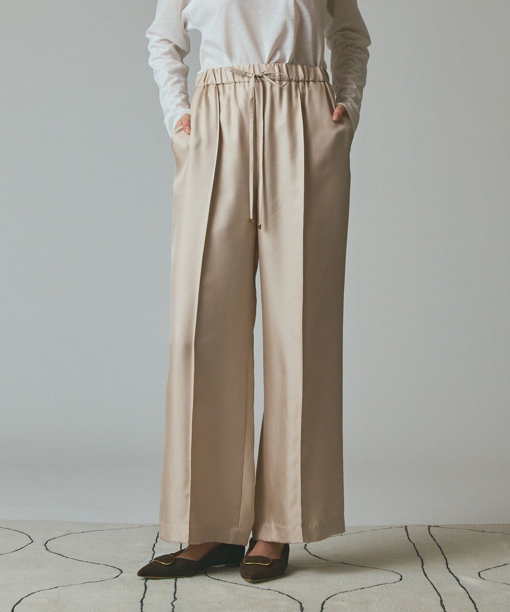 【グレース コンチネンタル/GRACE CONTINENTAL】のシルクツイルイージーパンツ インテリア・キッズ・メンズ・レディースファッション・服の通販 founy(ファニー) 　ファッション　Fashion　レディースファッション　Fashion for Women　パンツ　Pants & Trousers　シルク　Silk, 100% Silk　シンプル　Simple, Minimal　セットアップ　Set-Up, Coordinated Outfit　ラグジュアリー　Luxury, Elegant　リラックス　Relax, Relaxed Fit　ワイド　Wide, Wide Fit　エレガント 上品　Elegant　A/W・秋冬　Autumn/Winter　ベージュ|ID: prp329100004658259 ipo3291000000035856772
