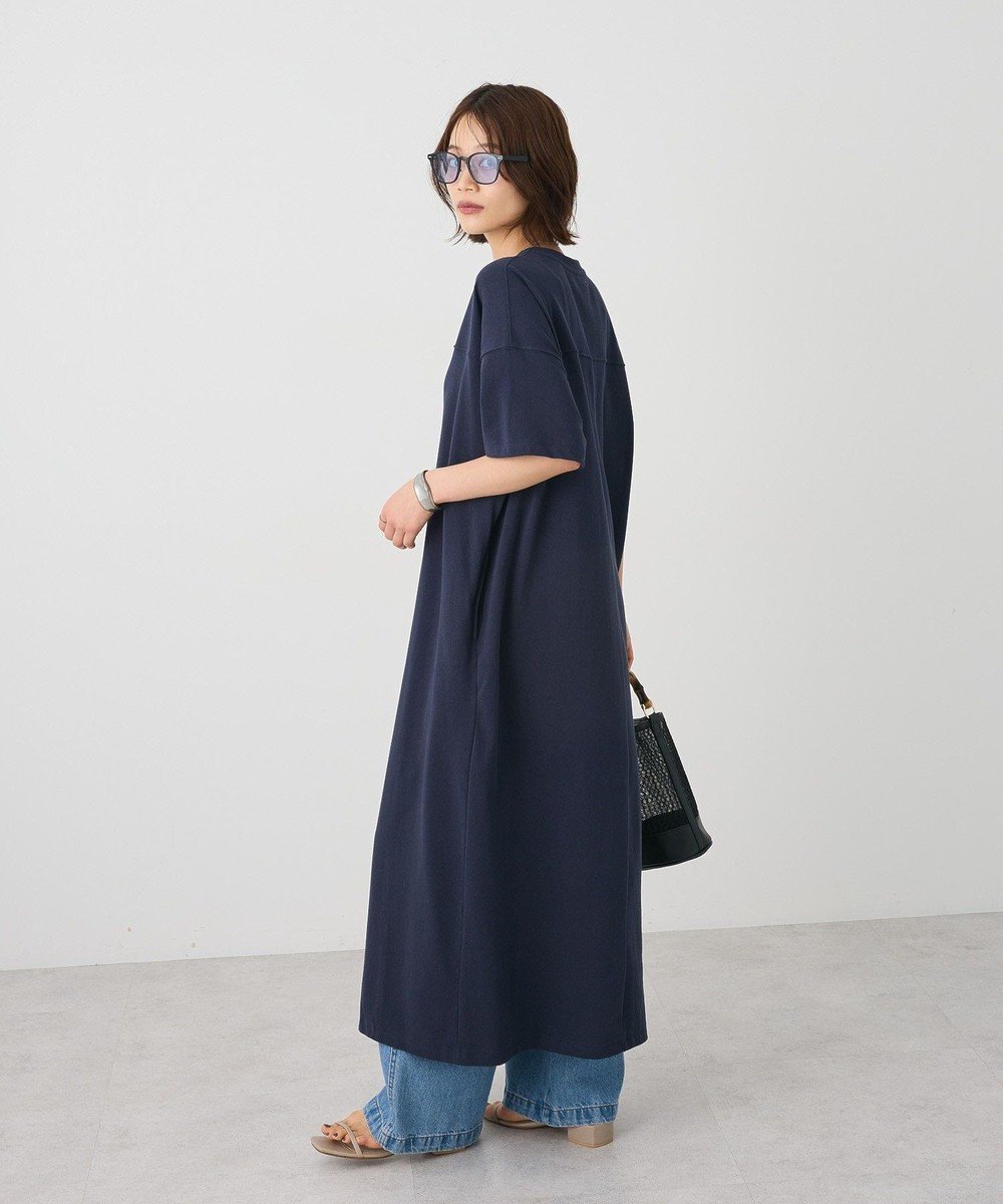 【クラフトスタンダードブティック/CRAFT STANDARD BOUTIQUE】のビッグシルエット5分袖ワンピース インテリア・キッズ・メンズ・レディースファッション・服の通販 founy(ファニー) ファッション Fashion レディースファッション Fashion for Women ワンピース Dresses アクセサリー Fashion Accessories カットソー Cut and Sewn Top カーディガン Cardigan, Knitwear シューズ Shoes, Footwear シンプル Simple, Minimal デニム Denim, Jeans Material ネックレス Necklace, Pendant Necklace バレエ Ballet, Ballet Style バングル Bangle, Bracelet ビッグ Big, Oversized ポケット Pocket, Pocket Detail 羽織 Haori, Light Jacket ヨーク Yoke, Yoke Design レギンス Leggings, Stretch Pants ロング Long, Long-Length A/W・秋冬 Autumn/Winter Navy|ID: prp329100004658552 ipo3291000000033716590