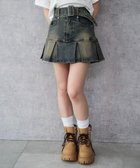 【ウィゴー/WEGO】のベルト付デニムプリーツスカパン デニム濃加工色|ID: prp329100004658607 ipo3291000000033716980