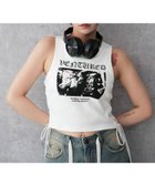 【ウィゴー/WEGO】のサイドレースアップグラフィックタンク ホワイト|ID: prp329100004658610 ipo3291000000033717003