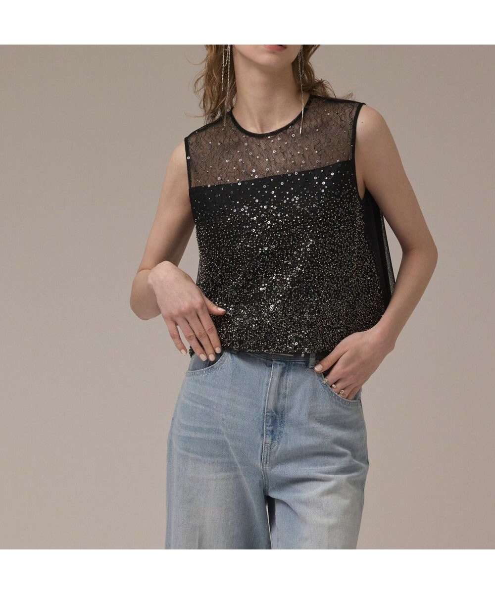 【グレース コンチネンタル/GRACE CONTINENTAL】のビーズ刺繍トップ インテリア・キッズ・メンズ・レディースファッション・服の通販 founy(ファニー) ファッション Fashion レディースファッション Fashion for Women トップス・カットソー Cut & Sew Tops シャツ・ブラウス・オフィスカジュアル Elegant Blouses & Button-Ups ロングTシャツ・Tシャツ Longline T-Shirts & Tees カットソー・ベーシックTシャツ Cut-and-Sewn Tops / Stretch Tees & Basics おすすめ Recommended / Our Picks カットソー Cut and Sewn Top グラデーション Gradient, Ombre シアー Sheer, See-Through スパンコール Sequins, Sequin Embellishment チュール Tulip, Tulip Motif 夏 Summer 春 Spring S/S・春夏 SS, Spring/Summer, Warm Season ブラック|ID: prp329100004658625 ipo3291000000033717094