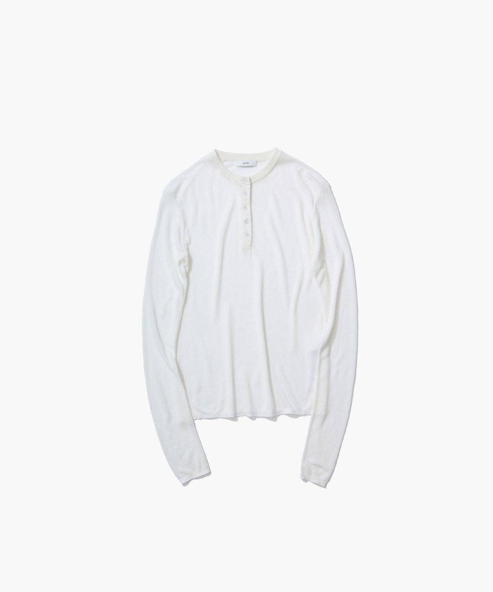 【エイトン/ATON】のTENCEL SILK CIRCULER RIB ヘンリーネックセーター インテリア・キッズ・メンズ・レディースファッション・服の通販 founy(ファニー) 　ファッション　Fashion　レディースファッション　Fashion for Women　トップス・カットソー　Cut & Sew Tops　ニット　Knit Tops & Sweaters　インナー　Innerwear　カットソー　Cut and Sewn Top　シルク　Silk, 100% Silk　セーター　Sweater, Knitwear　タートルネック　Turtleneck, High Neck　ボトム　Bottoms, Lower Wear　A/W・秋冬　Autumn/Winter　WHITE|ID: prp329100004658638 ipo3291000000033717166