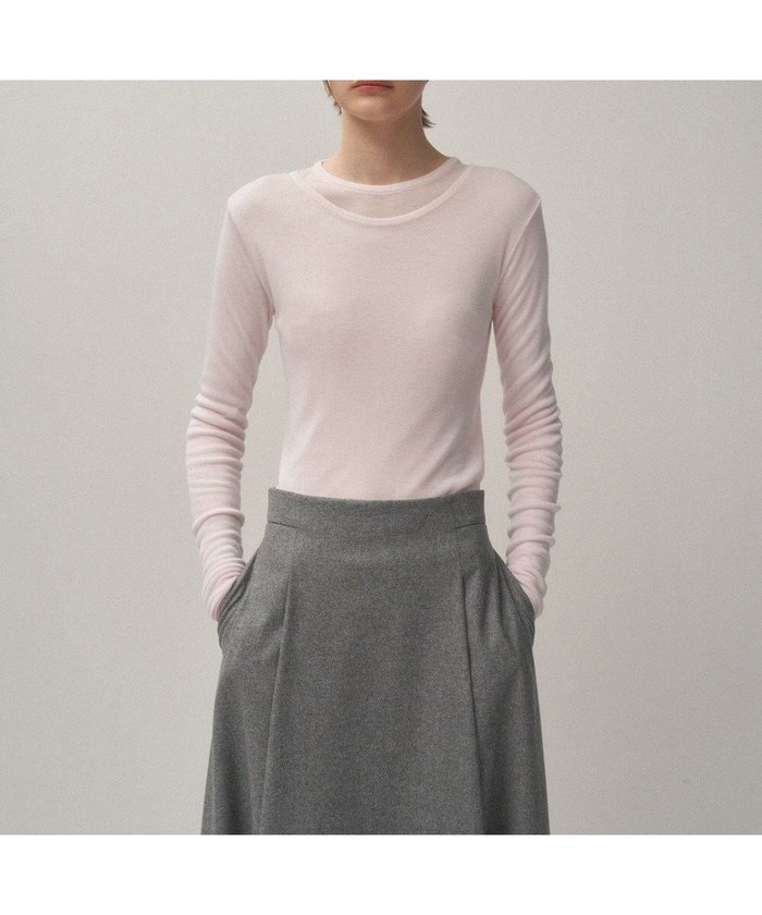 【エイトン/ATON】のTENCEL SILK CIRCULER RIB クルー&クルーレイヤード インテリア・キッズ・メンズ・レディースファッション・服の通販 founy(ファニー) https://founy.com/ ファッション Fashion レディースファッション Fashion for Women トップス・カットソー Cut & Sew Tops ニット Knit Tops & Sweaters インナー Innerwear カットソー Cut and Sewn Top シアー Sheer, See-Through シルク Silk, 100% Silk シンプル Simple, Minimal スウェット / スエット Sweatshirt, Sweatwear セーター Sweater, Knitwear タートルネック Turtleneck, High Neck A/W・秋冬 Autumn/Winter |ID: prp329100004658639 ipo3291000000033717174