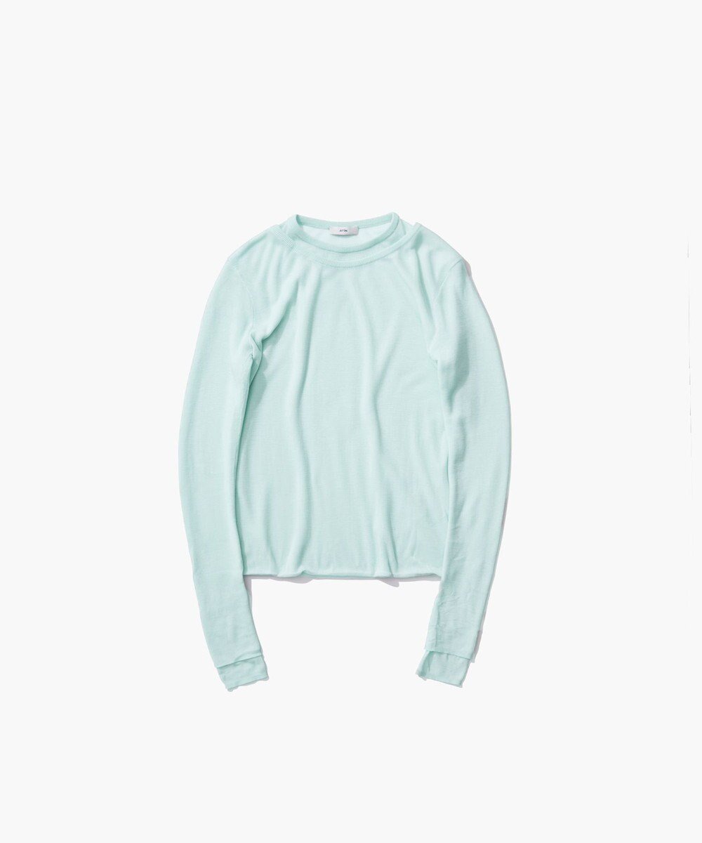 【エイトン/ATON】のTENCEL SILK CIRCULER RIB クルー&クルーレイヤード インテリア・キッズ・メンズ・レディースファッション・服の通販 founy(ファニー) 　ファッション　Fashion　レディースファッション　Fashion for Women　トップス・カットソー　Cut & Sew Tops　ニット　Knit Tops & Sweaters　インナー　Innerwear　カットソー　Cut and Sewn Top　シアー　Sheer, See-Through　シルク　Silk, 100% Silk　シンプル　Simple, Minimal　スウェット / スエット　Sweatshirt, Sweatwear　セーター　Sweater, Knitwear　タートルネック　Turtleneck, High Neck　A/W・秋冬　Autumn/Winter　MINT|ID: prp329100004658639 ipo3291000000033717177
