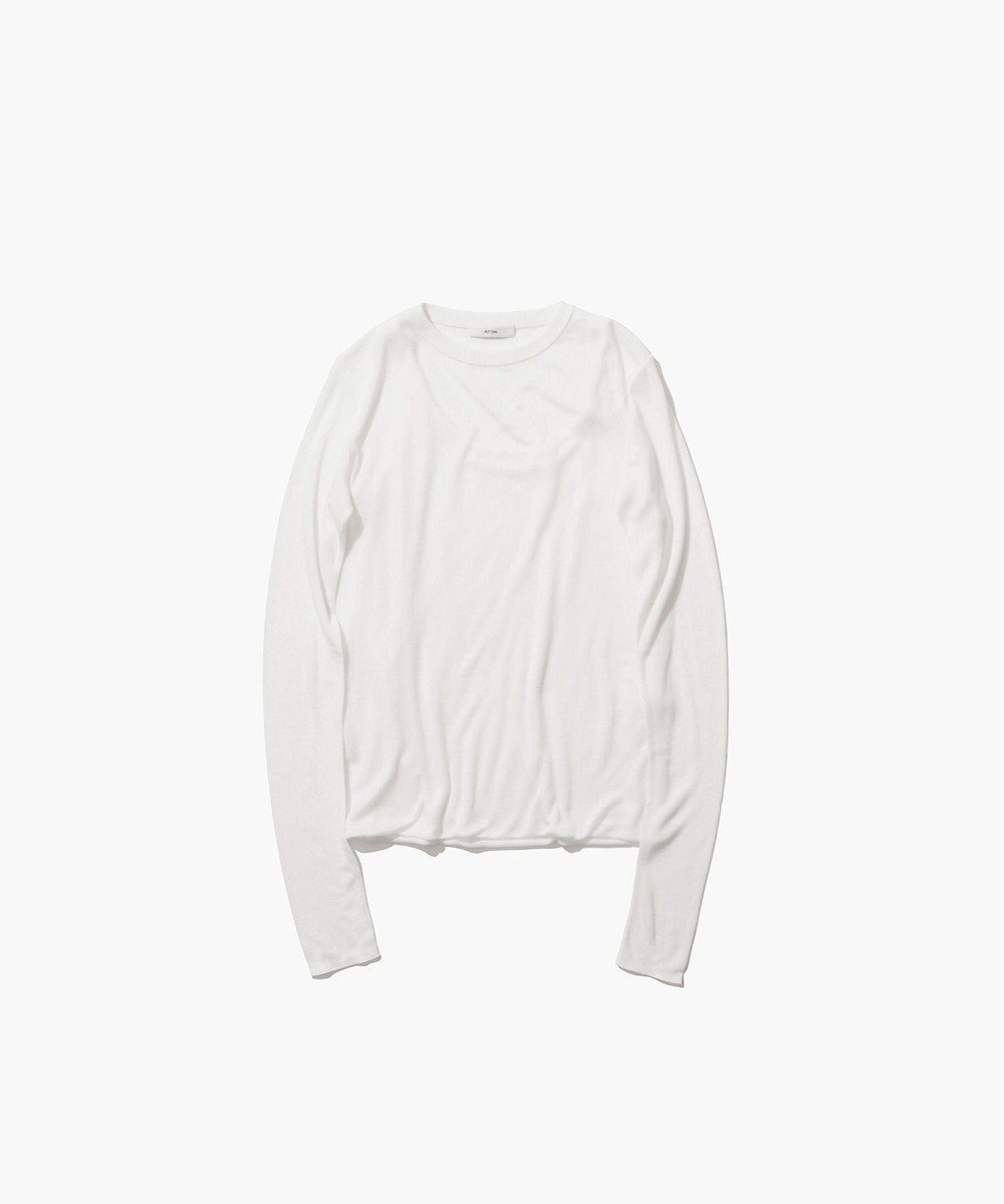 【エイトン/ATON】のTENCEL SILK CIRCULER RIB クルー&タンクレイヤード インテリア・キッズ・メンズ・レディースファッション・服の通販 founy(ファニー) 　ファッション　Fashion　レディースファッション　Fashion for Women　トップス・カットソー　Cut & Sew Tops　ニット　Knit Tops & Sweaters　インナー　Innerwear　カットソー　Cut and Sewn Top　シルク　Silk, 100% Silk　シンプル　Simple, Minimal　セーター　Sweater, Knitwear　タンク　Tank Top, Sleeveless Top　タートルネック　Turtleneck, High Neck　A/W・秋冬　Autumn/Winter　WHITE|ID: prp329100004658640 ipo3291000000033717184