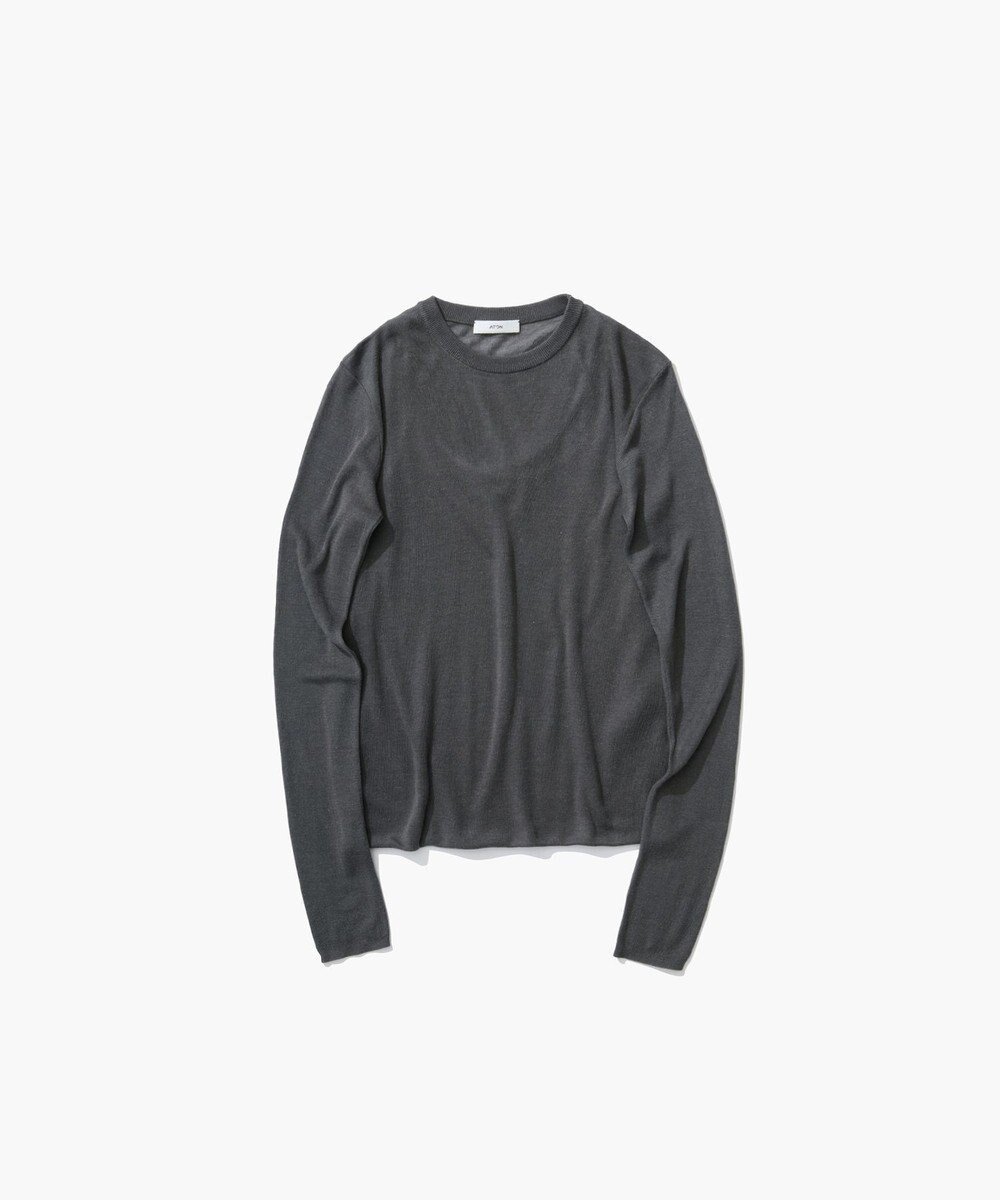 【エイトン/ATON】のTENCEL SILK CIRCULER RIB クルー&タンクレイヤード インテリア・キッズ・メンズ・レディースファッション・服の通販 founy(ファニー) 　ファッション　Fashion　レディースファッション　Fashion for Women　トップス・カットソー　Cut & Sew Tops　ニット　Knit Tops & Sweaters　インナー　Innerwear　カットソー　Cut and Sewn Top　シルク　Silk, 100% Silk　シンプル　Simple, Minimal　セーター　Sweater, Knitwear　タンク　Tank Top, Sleeveless Top　タートルネック　Turtleneck, High Neck　A/W・秋冬　Autumn/Winter　CHAROCAL GRAY|ID: prp329100004658640 ipo3291000000033717188