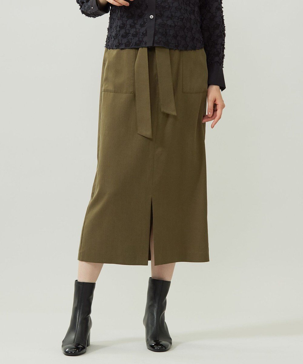 【自由区/JIYU-KU】のセルロースコットンチノ スカート インテリア・キッズ・メンズ・レディースファッション・服の通販 founy(ファニー) 　ファッション　Fashion　レディースファッション　Fashion for Women　スカート　Skirts　ギャザー　Gathered, Ruffled　ストレート　Straight, Straight Cut　ポケット　Pocket, Pocket Detail　A/W・秋冬　Autumn/Winter　ダークオリーブ|ID: prp329100004658653 ipo3291000000033717294