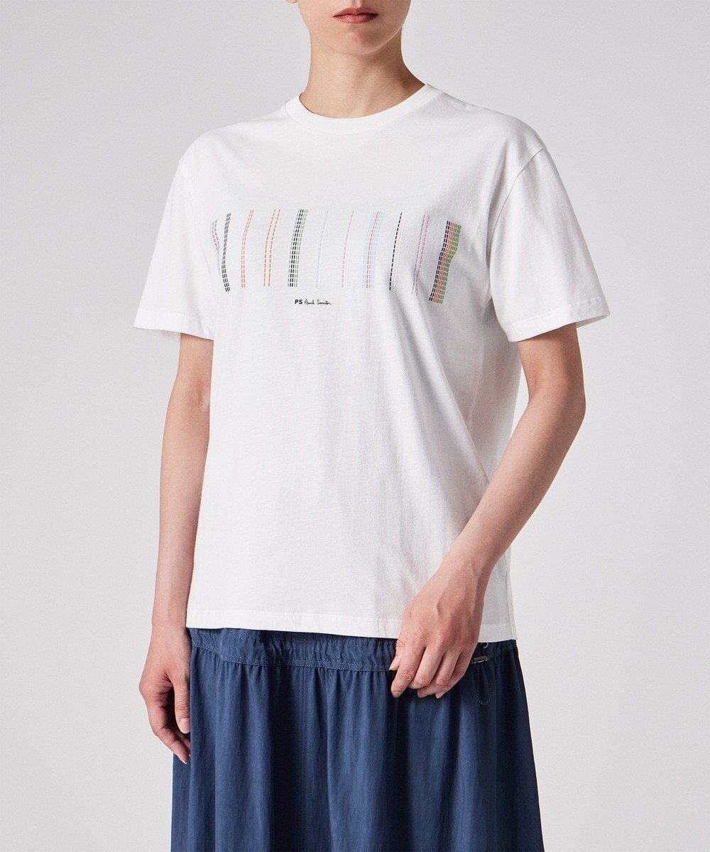 【ポール スミス/Paul Smith】のバブル ステッチ 半袖Tシャツ 人気、トレンドファッション・服の通販 founy(ファニー) 　ファッション　Fashion　レディースファッション　Fashion for Women　トップス・カットソー　Cut & Sew Tops　シャツ・ブラウス・オフィスカジュアル　Elegant Blouses & Button-Ups　ロングTシャツ・Tシャツ　Longline T-Shirts & Tees　カットソー・ベーシックTシャツ　Cut-and-Sewn Tops / Stretch Tees & Basics　カットソー　Cut and Sewn Top　カラフル　Colorful Design　ストライプ　Stripe, Striped Pattern　スラックス　Slacks, Dress Pants　デニム　Denim, Jeans Material　プリント　Print, Printed Pattern　モダン　Modern, Contemporary　半袖　Short Sleeve, Half Sleeve　夏　Summer　S/S・春夏　SS, Spring/Summer, Warm Season　A/W・秋冬　Autumn/Winter　 other-1|ID: prp329100004658699 ipo3291000000033717532