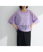 【グリーンパークス/Green Parks】のアソートロゴ半袖シアーニットプルオーバー Purple|ID: prp329100004658736 ipo3291000000033717793