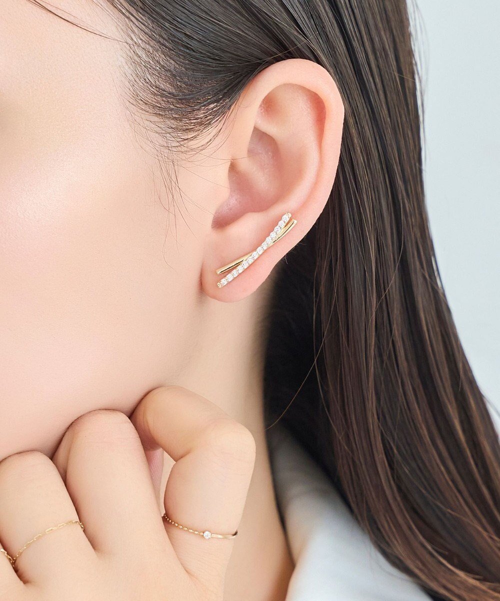 【フィービィー/phoebe】の2wayクロッシングリュクスピアス イヤリング(片耳) インテリア・キッズ・メンズ・レディースファッション・服の通販 founy(ファニー) 　ファッション　Fashion　レディースファッション　Fashion for Women　ジュエリー　Jewelry　ファッションリング　Fashion Rings　イヤリング・フープ・ドロップタイプ　Hoop, Drop & Clip Earrings　アクセサリー　Fashion Accessories　イヤリング　Earrings　イヤーカフ　Ear Cuffs　シンプル　Simple, Minimal　フィット　Fit, Slim Fit　メタル　Metal, Metal Parts　モチーフ　Motif, Design Theme　片耳　One-Ear, Single Earring　クリア|ID: prp329100004658742 ipo3291000000033717820