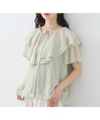【アースミュージックアンドエコロジー/earth music&ecology】のチョーカー付き楊柳ラッフルブラウス Light Green|ID: prp329100004658781 ipo3291000000033718040