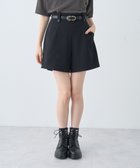 【アースミュージックアンドエコロジー/earth music&ecology】のベルト付きタブデザインショートパンツ Black|ID: prp329100004658784 ipo3291000000035871121