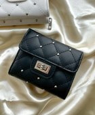 【ウィゴー/WEGO】のスタッズキルティングフラップウォレット ブラック|ID: prp329100004658791 ipo3291000000033718118