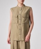 【ポール スミス/Paul Smith】の【洗える】レーヨンドレープ ノースリーブ シャツ オリーブ|ID: prp329100004658880 ipo3291000000033718889