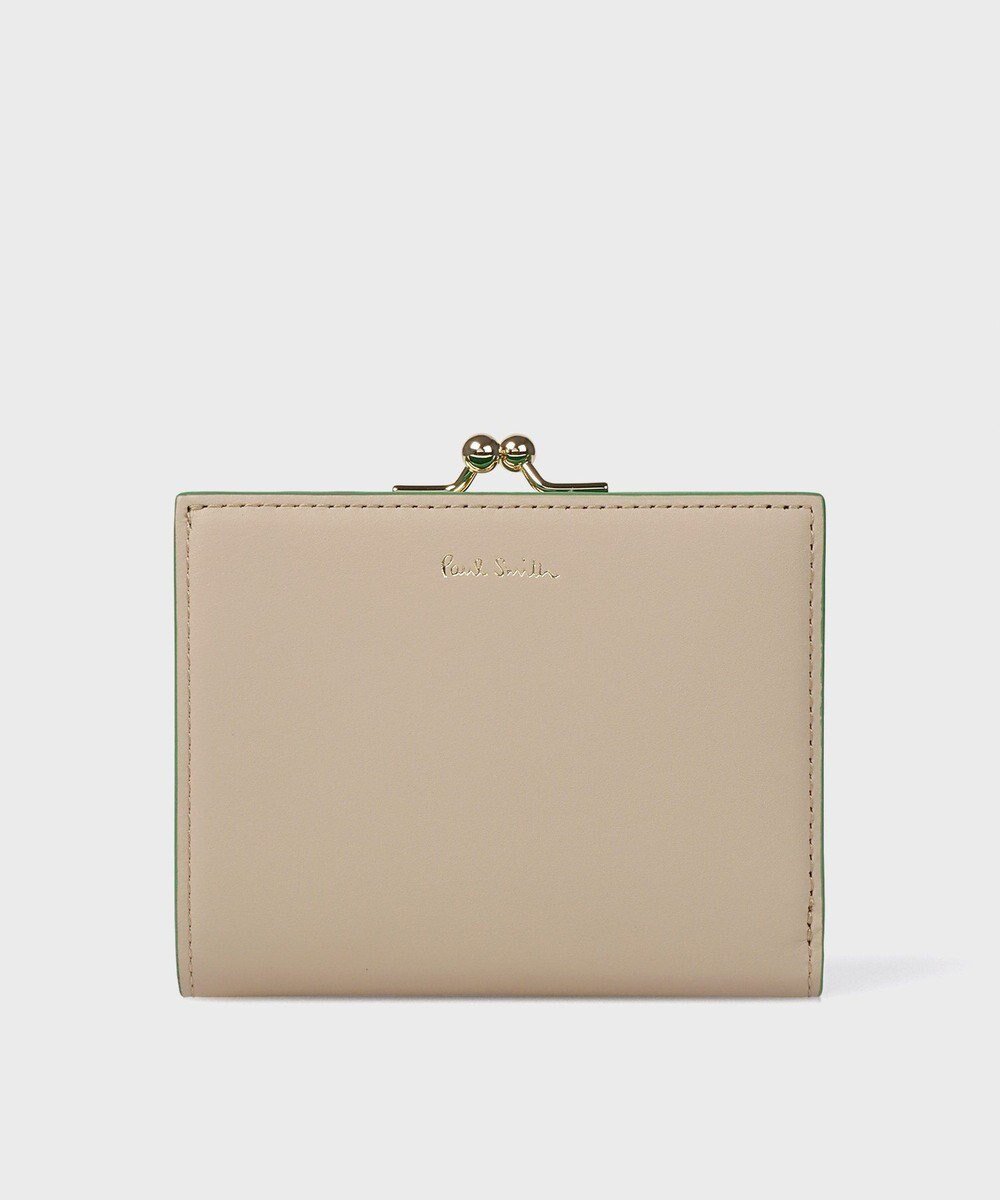【ポール スミス/Paul Smith】のサプルレザー がま口2つ折り財布 インテリア・キッズ・メンズ・レディースファッション・服の通販 founy(ファニー) 　ファッション　Fashion　レディースファッション　Fashion for Women　ミニ財布・二つ折り財布　Wallets & Card Cases　シンプル　Simple, Minimal　財布　Wallet, Purse　プリント　Print, Printed Pattern　エレガント 上品　Elegant　ベージュ|ID: prp329100004658886 ipo3291000000033718923