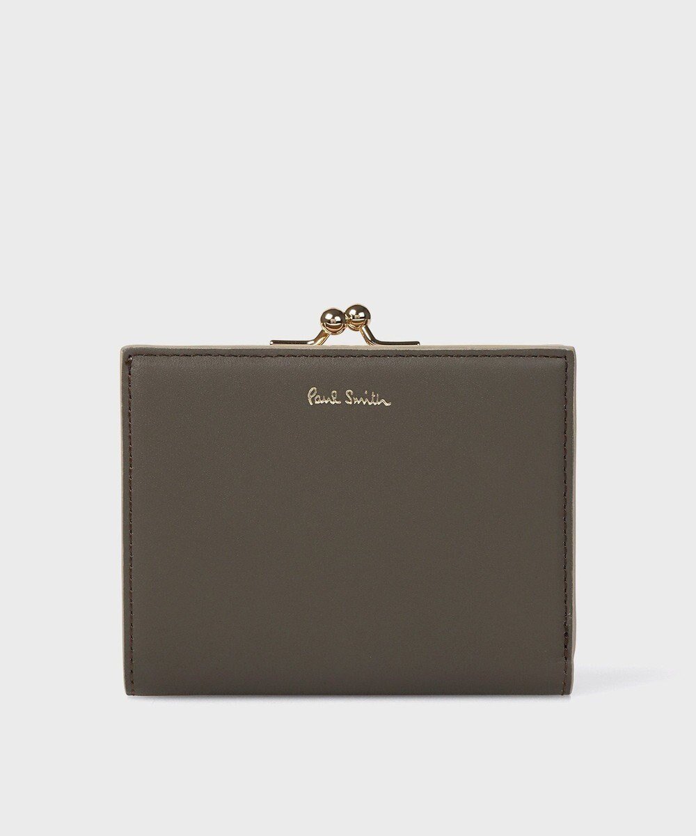 【ポール スミス/Paul Smith】のサプルレザー がま口2つ折り財布 インテリア・キッズ・メンズ・レディースファッション・服の通販 founy(ファニー) 　ファッション　Fashion　レディースファッション　Fashion for Women　ミニ財布・二つ折り財布　Wallets & Card Cases　シンプル　Simple, Minimal　財布　Wallet, Purse　プリント　Print, Printed Pattern　エレガント 上品　Elegant　カーキ|ID: prp329100004658886 ipo3291000000033718924
