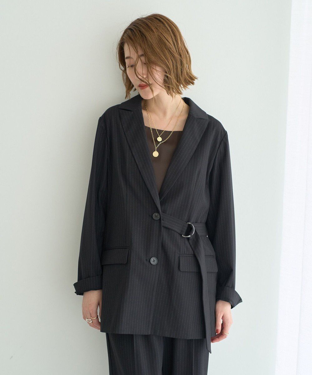 【イェッカ ヴェッカ/YECCA VECCA】の2wayアシメデザインロングジャケット インテリア・キッズ・メンズ・レディースファッション・服の通販 founy(ファニー) 　ファッション　Fashion　レディースファッション　Fashion for Women　アウター　Coat / Outerwear Collection　レディースジャケット・軽アウター　Jackets　テーラードジャケット / 通勤・きれいめスタイル　Tailored Jackets & Blazers　おすすめ　Recommended / Our Picks　アシンメトリー　Asymmetrical Style　シンプル　Simple, Minimal　ジャケット　Jacket, Outerwear　スタイリッシュ　Stylish, Fashionable　スリム　Slim, Slim Fit　セットアップ　Set-Up, Coordinated Outfit　ダブル　Double, Double-Breasted　フラップ　Flap, Flap Pocket　ポケット　Pocket, Pocket Detail　A/W・秋冬　Autumn/Winter　Stripe|ID: prp329100004658892 ipo3291000000033846672