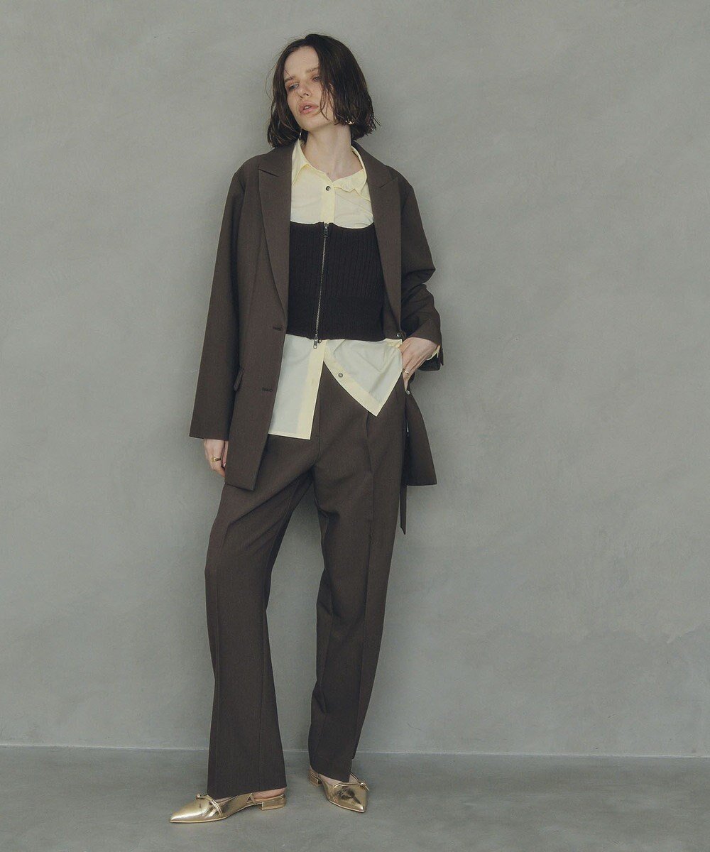 【イェッカ ヴェッカ/YECCA VECCA】のウエストデザインワイドストレートパンツ 人気、トレンドファッション・服の通販 founy(ファニー) 　ファッション　Fashion　レディースファッション　Fashion for Women　パンツ　Pants & Trousers　おすすめ　Recommended / Our Picks　ジャケット　Jacket, Outerwear　ストレッチ　Stretch, Stretchy Fabric　スラックス　Slacks, Dress Pants　セットアップ　Set-Up, Coordinated Outfit　ポケット　Pocket, Pocket Detail　A/W・秋冬　Autumn/Winter　 other-1|ID: prp329100004658893 ipo3291000000033718965