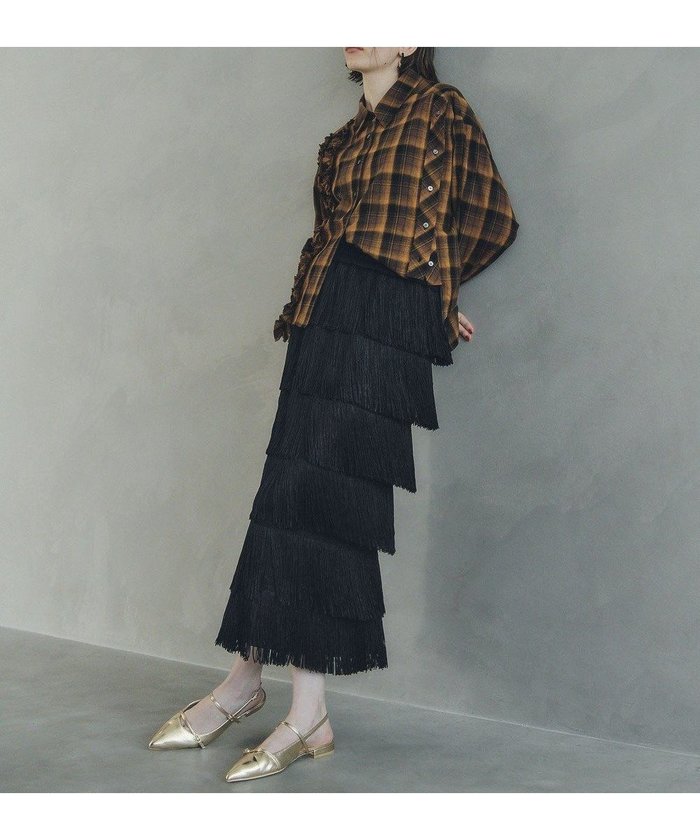 【イェッカ ヴェッカ/YECCA VECCA】のフリンジロングスカート インテリア・キッズ・メンズ・レディースファッション・服の通販 founy(ファニー) https://founy.com/ ファッション Fashion レディースファッション Fashion for Women スカート Skirts ロングスカート Long Skirts / Maxi & Midi Skirts おすすめ Recommended / Our Picks エレガント 上品 Elegant ストレッチ Stretch, Stretchy Fabric フェミニン Feminine, Girly フリンジ Fringe, Tassel ポケット Pocket, Pocket Detail A/W・秋冬 Autumn/Winter |ID: prp329100004658899 ipo3291000000033719009