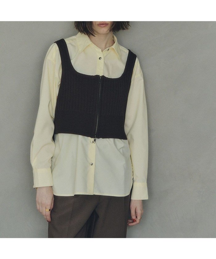 【イェッカ ヴェッカ/YECCA VECCA】のZIPニットビスチェ インテリア・キッズ・メンズ・レディースファッション・服の通販 founy(ファニー) https://founy.com/ ファッション Fashion レディースファッション Fashion for Women アウター Coat / Outerwear Collection トップス・カットソー Cut & Sew Tops ニット Knit Tops & Sweaters ベスト&ジレ / 重ね着スタイル Vests & Gilets ビスチェ Bustiers & Corset Tops / Layered Bustier Style シルバー Silver, Metallic Silver ベスト Vest, Waistcoat ポケット Pocket, Pocket Detail メタル Metal, Metal Parts ロング Long, Long-Length 今季 This Season, Current Season A/W・秋冬 Autumn/Winter |ID: prp329100004658903 ipo3291000000033719032