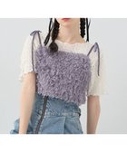 【アースミュージックアンドエコロジー/earth music&ecology】の【WEB限定】ベロアリボンフェザービスチェ Charcoal Gray|ID: prp329100004658981 ipo3291000000033719377