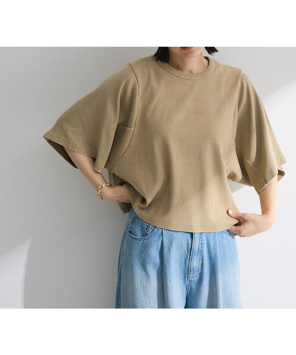 【グリーンパークス/Green Parks】の・SUGAR SPOON ワイドスリーブTEE インテリア・キッズ・メンズ・レディースファッション・服の通販 founy(ファニー) 　ファッション　Fashion　レディースファッション　Fashion for Women　トップス・カットソー　Cut & Sew Tops　シャツ・ブラウス・オフィスカジュアル　Elegant Blouses & Button-Ups　ロングTシャツ・Tシャツ　Longline T-Shirts & Tees　カットソー・ベーシックTシャツ　Cut-and-Sewn Tops / Stretch Tees & Basics　カットソー　Cut and Sewn Top　シンプル　Simple, Minimal　スタイリッシュ　Stylish, Fashionable　スリーブ　Sleeve, Long Sleeve / Short Sleeve　ポケット　Pocket, Pocket Detail　ワイド　Wide, Wide Fit　秋　Autumn　A/W・秋冬　Autumn/Winter　Dark Beige|ID: prp329100004658982 ipo3291000000033719387