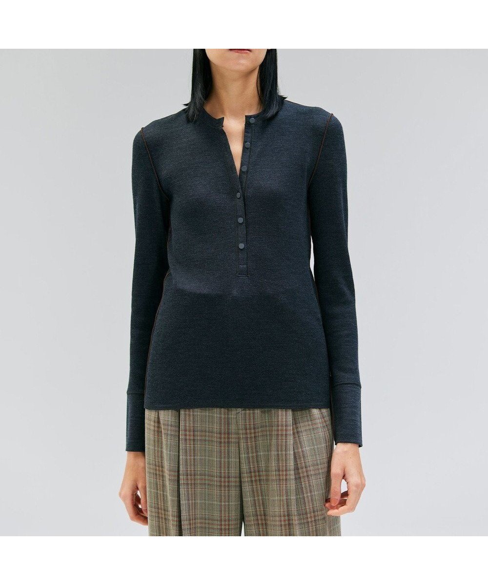 【ベイジ,/BEIGE,】の【洗える・GISELe 10月号掲載】FORD / ウール配色メローヘンリーネックカットソー インテリア・キッズ・メンズ・レディースファッション・服の通販 founy(ファニー) 　雑誌掲載アイテム　Magazine Picks & Fashion Features　ファッション雑誌　Fashion Magazines　ジゼル　GISELe　ファッション　Fashion　レディースファッション　Fashion for Women　トップス・カットソー　Cut & Sew Tops　シャツ・ブラウス・オフィスカジュアル　Elegant Blouses & Button-Ups　ロングTシャツ・Tシャツ　Longline T-Shirts & Tees　カットソー・ベーシックTシャツ　Cut-and-Sewn Tops / Stretch Tees & Basics　インナー　Innerwear　洗える　Machine Washable　カットソー　Cut and Sewn Top　カーディガン　Cardigan, Knitwear　10月号　October Issue　ジャケット　Jacket, Outerwear　雑誌　Magazine, Fashion Magazine　定番　Standard, Basic Item　人気　Popular, Best Seller　A/W・秋冬　Autumn/Winter　Charcoal|ID: prp329100004659005 ipo3291000000035844750