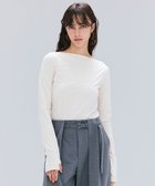【ベイジ,/BEIGE,】の【洗える】BUTLER / ストレッチベロアボートネックカットソー Ecru|ID: prp329100004659008 ipo3291000000033719544