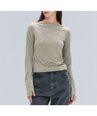 【ベイジ,/BEIGE,】の【洗える】BUTLER / ストレッチベロアボートネックカットソー D.Sage|ID: prp329100004659008 ipo3291000000033719545