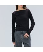【ベイジ,/BEIGE,】の【洗える】BUTLER / ストレッチベロアボートネックカットソー Black|ID: prp329100004659008 ipo3291000000033719546