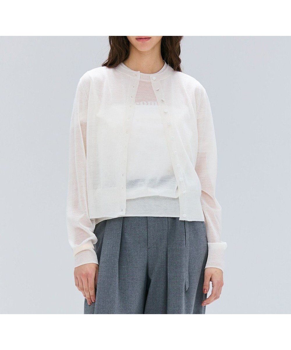 【ベイジ,/BEIGE,】の【洗える・Oggi 10月号掲載】CADDO / シアーウールカーディガン インテリア・キッズ・メンズ・レディースファッション・服の通販 founy(ファニー) 　雑誌掲載アイテム　Magazine Picks & Fashion Features　ファッション雑誌　Fashion Magazines　オッジ　Oggi　ファッション　Fashion　レディースファッション　Fashion for Women　トップス・カットソー　Cut & Sew Tops　カーディガン・羽織り　Layered Style Cardigans　10月号　October Issue　おすすめ　Recommended / Our Picks　アンサンブル　Ensemble Set　カーディガン　Cardigan, Knitwear　シアー　Sheer, See-Through　ロング　Long, Long-Length　夏　Summer　S/S・春夏　SS, Spring/Summer, Warm Season　洗える　Machine Washable　秋　Autumn　A/W・秋冬　Autumn/Winter　雑誌　Magazine, Fashion Magazine　Ecru|ID: prp329100004659010 ipo3291000000033719559