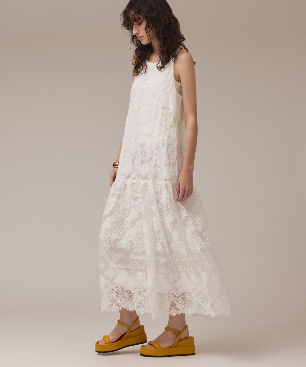 【グレース コンチネンタル/GRACE CONTINENTAL】のロゴ刺繍レースワンピース 人気、トレンドファッション・服の通販 founy(ファニー) ファッション Fashion レディースファッション Fashion for Women ワンピース Dresses サマー Summer, Summer Style スカラップ Scallop, Scalloped Edge ドレス Dress, One-Piece フェミニン Feminine, Girly レース Lace, Lace Fabric エレガント 上品 Elegant 夏 Summer 春 Spring S/S・春夏 SS, Spring/Summer, Warm Season other-1|ID: prp329100004659022 ipo3291000000033719641