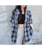 【ウィゴー/WEGO】のフードチェックBIGシャツ(S) ネイビー|ID: prp329100004659043 ipo3291000000033719758