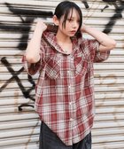 【ウィゴー/WEGO】のフードチェックBIGシャツ(S) レッド|ID: prp329100004659043 ipo3291000000033719759