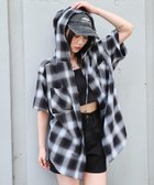 【ウィゴー/WEGO】のフードチェックBIGシャツ(S) ブラック|ID: prp329100004659043 ipo3291000000033719760
