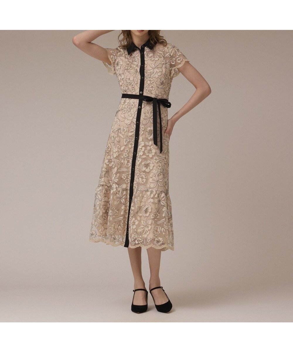 【グレース コンチネンタル/GRACE CONTINENTAL】のチュールフラワー刺繍ワンピース 人気、トレンドファッション・服の通販 founy(ファニー) 　ファッション　Fashion　レディースファッション　Fashion for Women　ワンピース　Dresses　フォーマル・パーティードレス・結婚式用ドレス　Elegant & Casual Dresses　春　Spring　スカラップ　Scallop, Scalloped Edge　デコルテ　Décolleté, Neckline　ドレス　Dress, One-Piece　フラワー　Flower, Floral　リボン　Ribbon, Bow　リュクス　Luxury, Elegant, High-End, Chic　S/S・春夏　SS, Spring/Summer, Warm Season　夏　Summer　 other-1|ID: prp329100004659115 ipo3291000000033720190