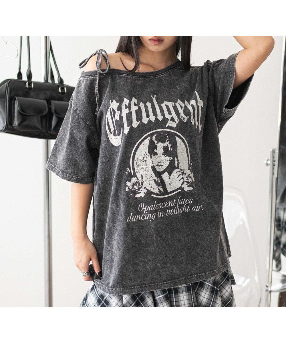 【ウィゴー/WEGO】の2WAYグラフィックワンショルBIGT インテリア・キッズ・メンズ・レディースファッション・服の通販 founy(ファニー) 　ファッション　Fashion　レディースファッション　Fashion for Women　トップス・カットソー　Cut & Sew Tops　シャツ・ブラウス・オフィスカジュアル　Elegant Blouses & Button-Ups　ロングTシャツ・Tシャツ　Longline T-Shirts & Tees　カットソー・ベーシックTシャツ　Cut-and-Sewn Tops / Stretch Tees & Basics　インナー　Innerwear　ウォッシュ　Washed Finish　春　Spring　カットソー　Cut and Sewn Top　スマホ　Smartphone, Mobile Device　デニム　Denim, Jeans Material　トレンド　Trend, Trending Now　半袖　Short Sleeve, Half Sleeve　リボン　Ribbon, Bow　レース　Lace, Lace Fabric　ワンショル　One Shoulder, Asymmetrical　S/S・春夏　SS, Spring/Summer, Warm Season　おすすめ　Recommended / Our Picks　夏　Summer　柄5|ID: prp329100004659152 ipo3291000000033720360