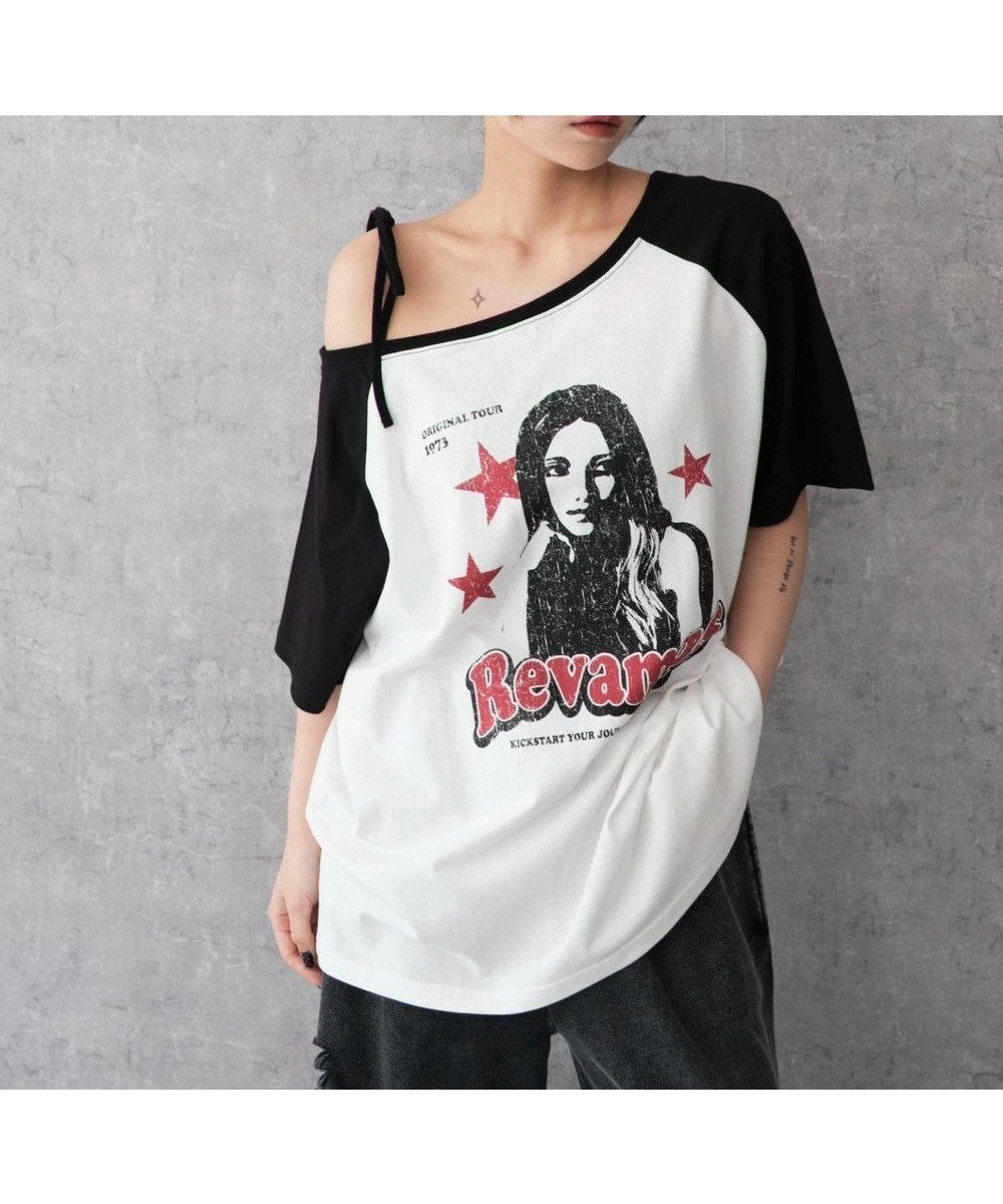 【ウィゴー/WEGO】の2WAYグラフィックワンショルBIGT インテリア・キッズ・メンズ・レディースファッション・服の通販 founy(ファニー) 　ファッション　Fashion　レディースファッション　Fashion for Women　トップス・カットソー　Cut & Sew Tops　シャツ・ブラウス・オフィスカジュアル　Elegant Blouses & Button-Ups　ロングTシャツ・Tシャツ　Longline T-Shirts & Tees　カットソー・ベーシックTシャツ　Cut-and-Sewn Tops / Stretch Tees & Basics　インナー　Innerwear　ウォッシュ　Washed Finish　春　Spring　カットソー　Cut and Sewn Top　スマホ　Smartphone, Mobile Device　デニム　Denim, Jeans Material　トレンド　Trend, Trending Now　半袖　Short Sleeve, Half Sleeve　リボン　Ribbon, Bow　レース　Lace, Lace Fabric　ワンショル　One Shoulder, Asymmetrical　S/S・春夏　SS, Spring/Summer, Warm Season　おすすめ　Recommended / Our Picks　夏　Summer　柄9|ID: prp329100004659152 ipo3291000000033720366
