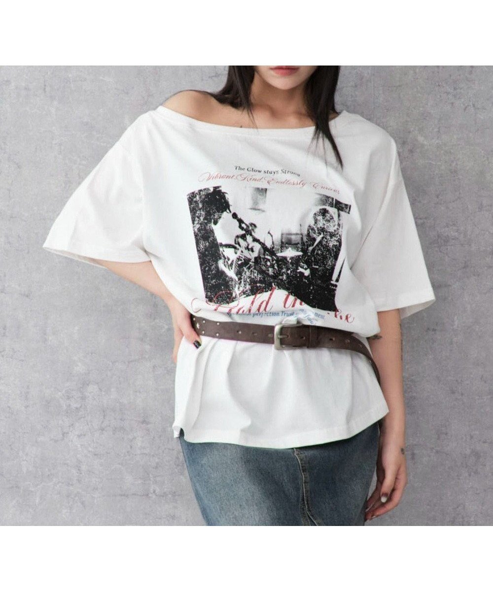 【ウィゴー/WEGO】の2WAYグラフィックワンショルBIGT インテリア・キッズ・メンズ・レディースファッション・服の通販 founy(ファニー) 　ファッション　Fashion　レディースファッション　Fashion for Women　トップス・カットソー　Cut & Sew Tops　シャツ・ブラウス・オフィスカジュアル　Elegant Blouses & Button-Ups　ロングTシャツ・Tシャツ　Longline T-Shirts & Tees　カットソー・ベーシックTシャツ　Cut-and-Sewn Tops / Stretch Tees & Basics　インナー　Innerwear　ウォッシュ　Washed Finish　春　Spring　カットソー　Cut and Sewn Top　スマホ　Smartphone, Mobile Device　デニム　Denim, Jeans Material　トレンド　Trend, Trending Now　半袖　Short Sleeve, Half Sleeve　リボン　Ribbon, Bow　レース　Lace, Lace Fabric　ワンショル　One Shoulder, Asymmetrical　S/S・春夏　SS, Spring/Summer, Warm Season　おすすめ　Recommended / Our Picks　夏　Summer　柄12|ID: prp329100004659152 ipo3291000000033720371