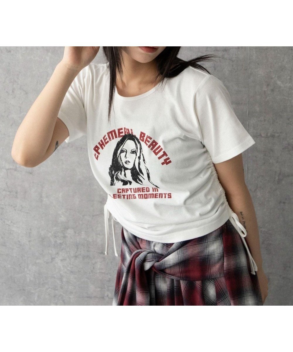 【ウィゴー/WEGO】のヴィンテージライクドロストちびT インテリア・キッズ・メンズ・レディースファッション・服の通販 founy(ファニー) 　ファッション　Fashion　レディースファッション　Fashion for Women　トップス・カットソー　Cut & Sew Tops　シャツ・ブラウス・オフィスカジュアル　Elegant Blouses & Button-Ups　ロングTシャツ・Tシャツ　Longline T-Shirts & Tees　カットソー・ベーシックTシャツ　Cut-and-Sewn Tops / Stretch Tees & Basics　ヴィンテージ　Vintage Style　春　Spring　カットソー　Cut and Sewn Top　カーゴパンツ　Cargo Pants, Utility Pants　ショート　Short, Short Length　スマホ　Smartphone, Mobile Device　トレンド　Trend, Trending Now　フリル　Frill, Ruffle　ボトム　Bottoms, Lower Wear　半袖　Short Sleeve, Half Sleeve　レース　Lace, Lace Fabric　S/S・春夏　SS, Spring/Summer, Warm Season　夏　Summer　ホワイト|ID: prp329100004659156 ipo3291000000033720384