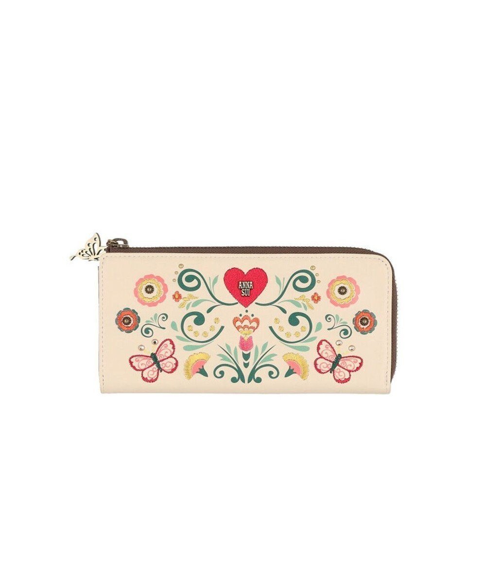 【アナスイ/ANNA SUI】のブルーム Lファスナー長財布 人気、トレンドファッション・服の通販 founy(ファニー) 　ファッション　Fashion　レディースファッション　Fashion for Women　ミニ財布・二つ折り財布　Wallets & Card Cases　カラフル　Colorful Design　コイン　Coin, Coin Design　スタッズ　Studs, Metal Accents　財布　Wallet, Purse　チャーム　Charm, Pendant　プリント　Print, Printed Pattern　モチーフ　Motif, Design Theme　ラウンド　Round, Round Neck　おすすめ　Recommended / Our Picks　 other-1|ID: prp329100004659162 ipo3291000000033720403