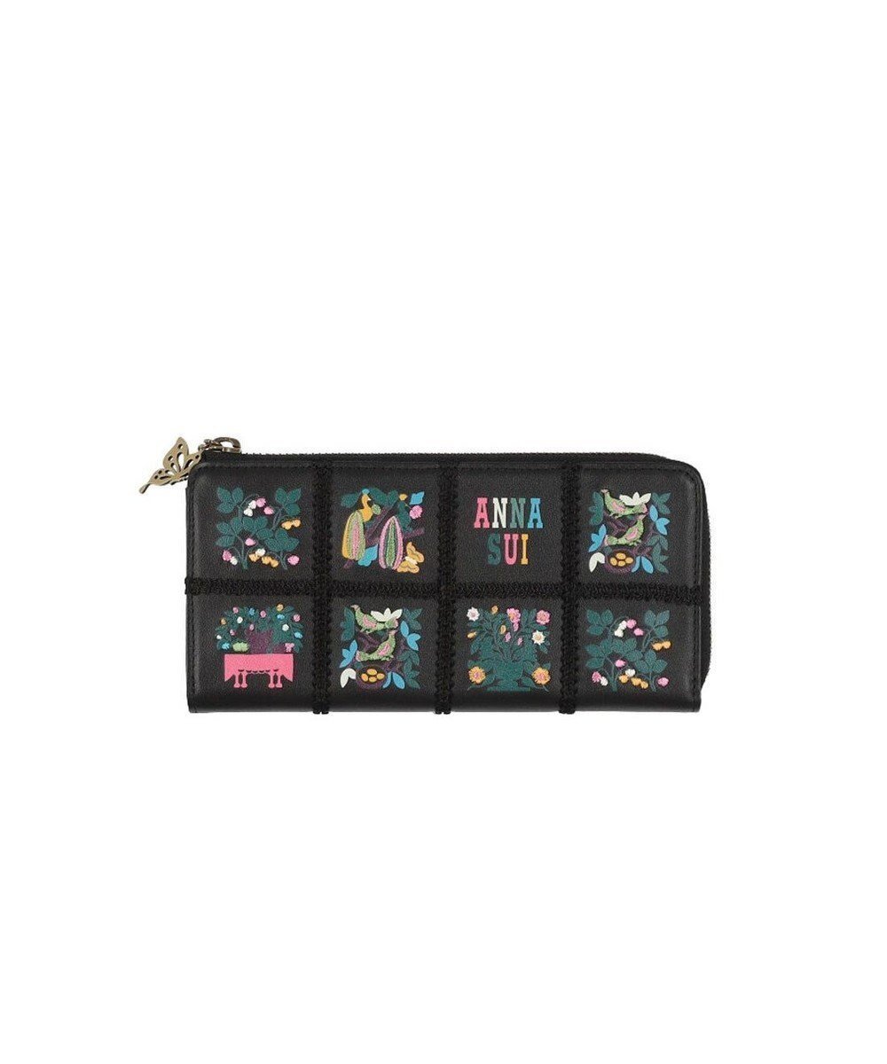 【アナスイ/ANNA SUI】のブルーム Lファスナー長財布 インテリア・キッズ・メンズ・レディースファッション・服の通販 founy(ファニー) 　ファッション　Fashion　レディースファッション　Fashion for Women　ミニ財布・二つ折り財布　Wallets & Card Cases　カラフル　Colorful Design　コイン　Coin, Coin Design　スタッズ　Studs, Metal Accents　財布　Wallet, Purse　チャーム　Charm, Pendant　プリント　Print, Printed Pattern　モチーフ　Motif, Design Theme　ラウンド　Round, Round Neck　おすすめ　Recommended / Our Picks　クロ|ID: prp329100004659162 ipo3291000000033720405