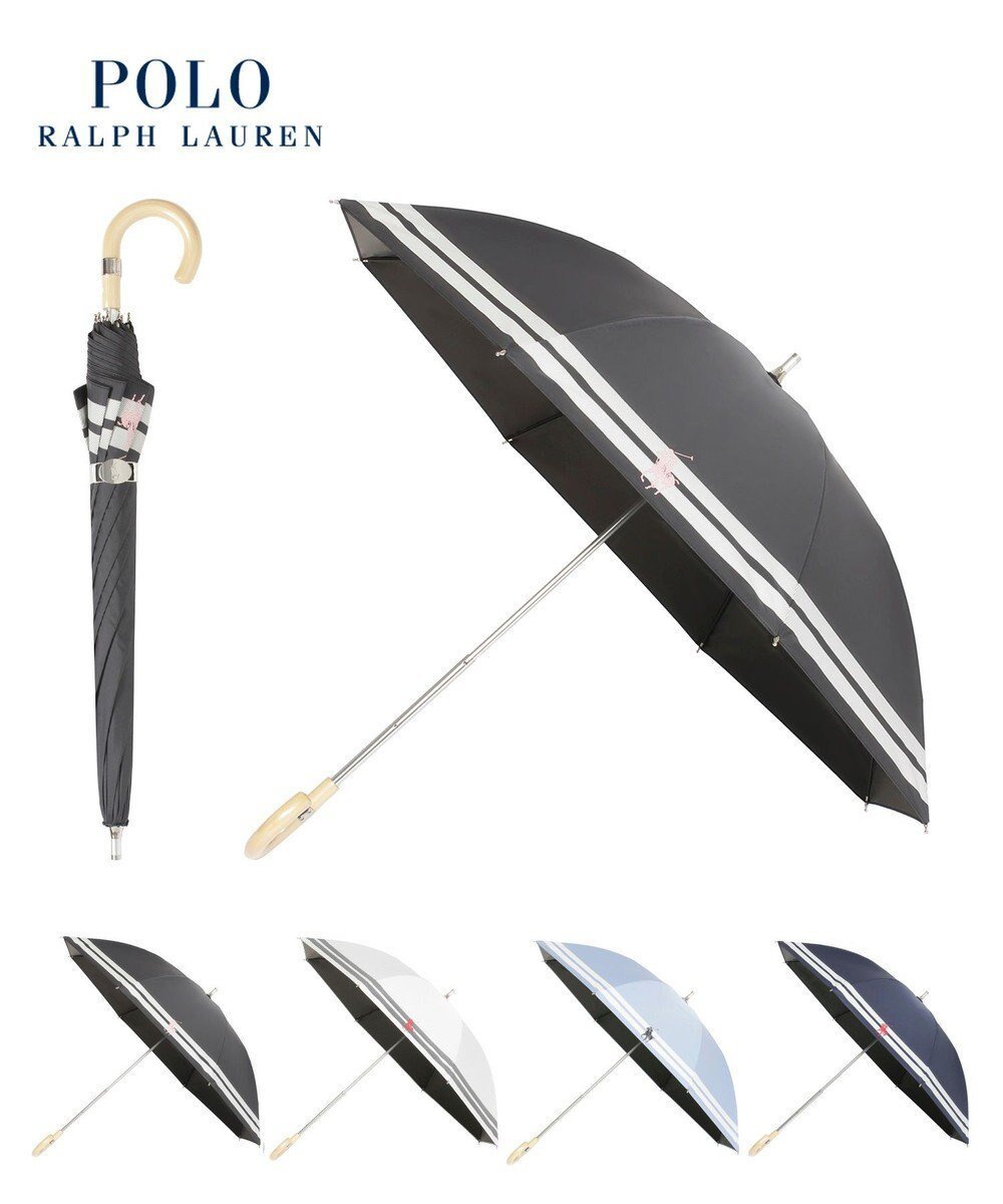 【ムーンバット/MOONBAT】のPOLO RALPH LAUREN(ポロ ラルフローレン)晴雨兼用日傘 ボーダー ポロポニー 長傘 遮光率100% 遮熱 UV インテリア・キッズ・メンズ・レディースファッション・服の通販 founy(ファニー) ファッション Fashion レディースファッション Fashion for Women レイングッズ・傘・晴雨兼用傘 Umbrellas & Rain Gear アイビー Ivy Pattern 傘 Umbrella, Parasol ニューヨーク New York, NYC Style ボーダー Border, Stripe 日傘 Parasol, UV Umbrella ブラック|ID: prp329100004659183 ipo3291000000033720483